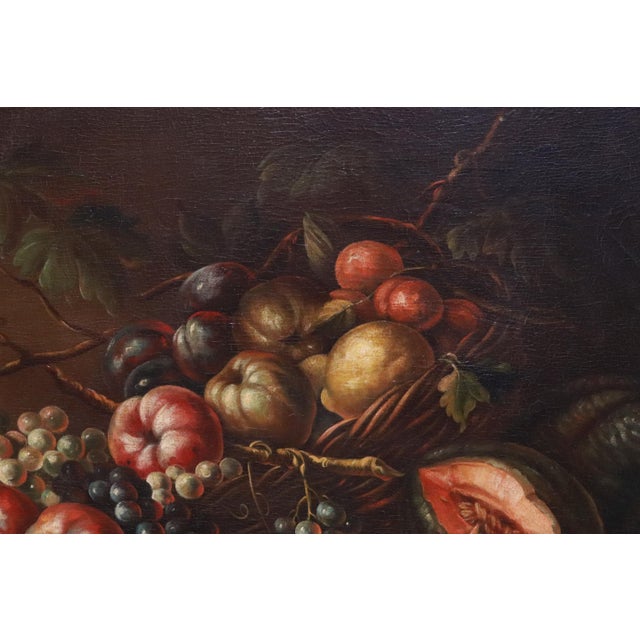 Textile 19th-Century American Oil on Canvas Still Life Painting in the Manner of George Forster For Sale - Image 7 of 7