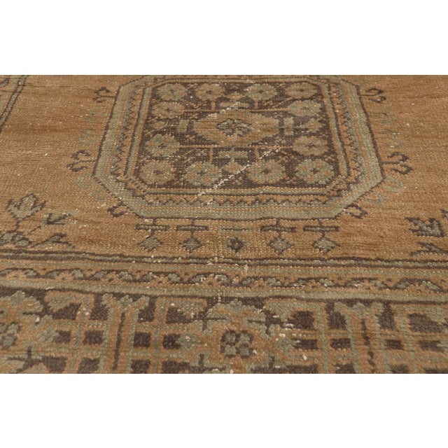 Mid 20th Century Vintage Turkish Oushak Rug, 04'10 X 12'03 For Sale - Image 5 of 11