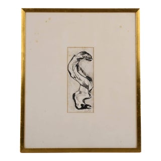 Framed Signed J. Akston "Untitled, 1967" Monochrome Acrylic on Paper Painting For Sale