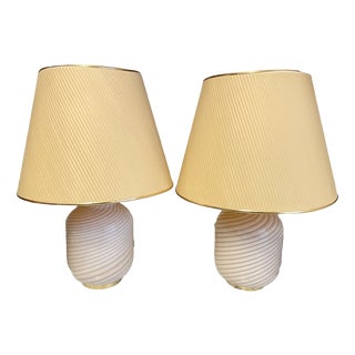 Vetri Murano Table Lamps from Venini, Set of 2 For Sale