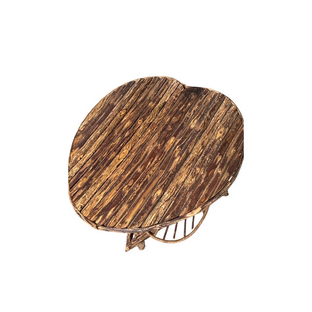 Late 20th Century 2 Heart-Shaped Adirondack Bentwood End Tables For Sale - Image 9 of 11
