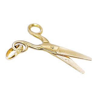 Vintage Gold Scissors Charm, 18kt For Sale