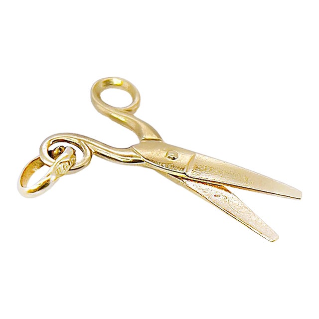 Vintage Gold Scissors Charm, 18kt For Sale