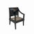 This is an oriental modernized armchair with a black lacquer surface. The seat back is in a scroll shape and a Chinese...