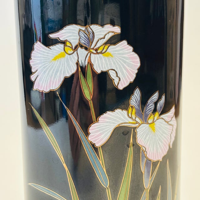 Postmodern Tall Black Iris Vase For Sale - Image 3 of 9