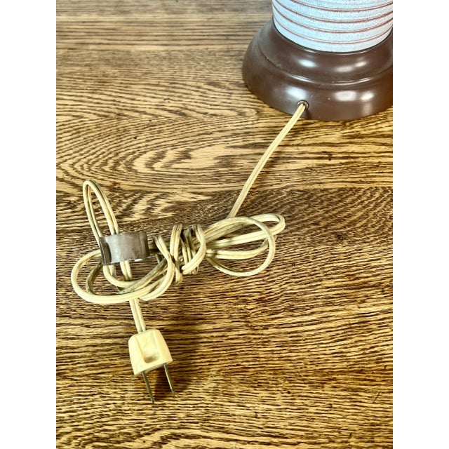 Metal Mid-Century Modern Glazed Ceramic Table Lamps - a Pair For Sale - Image 7 of 8