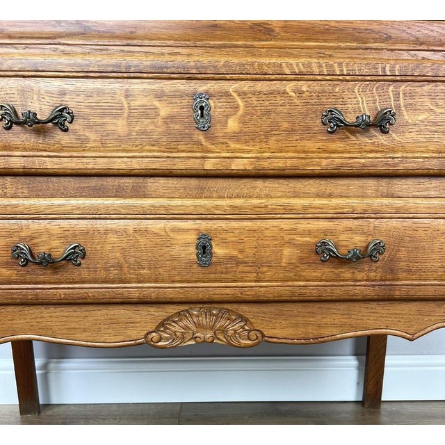 Brown Vintage French Louis Oak Secretaire For Sale - Image 8 of 16