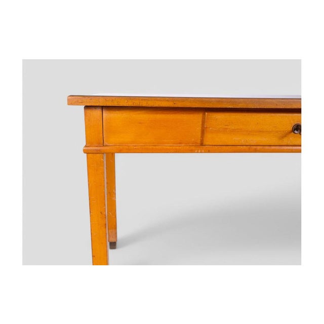 Vintage Wooden Desk with Green Top, 1950s For Sale - Image 9 of 11