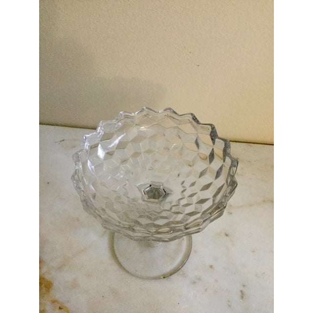 Traditional Vintage Indiana Glass Candy Dish With Steam Pedestal For Sale - Image 3 of 8
