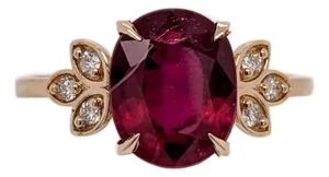 4Ct Ruby Ring With Earth Mined Diamond Accents: Solid 14k Gold, Size 6.75