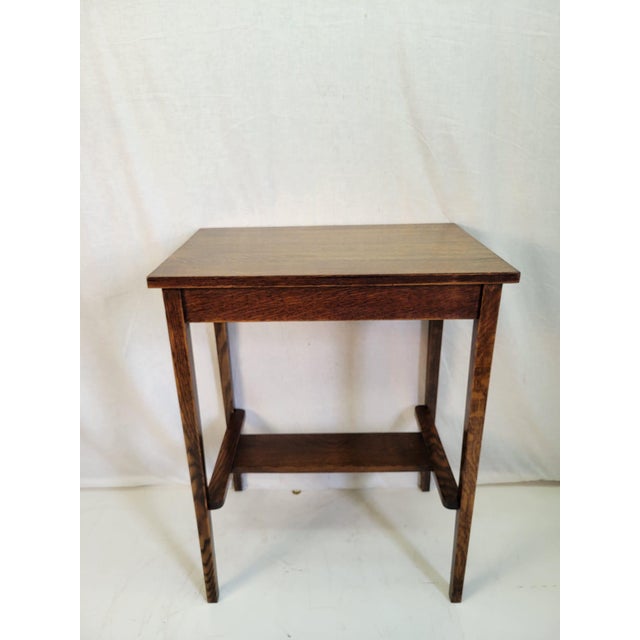 1915 American Arts & Crafts Tiger Oak Kids Desk / Hallway Table | Chairish
