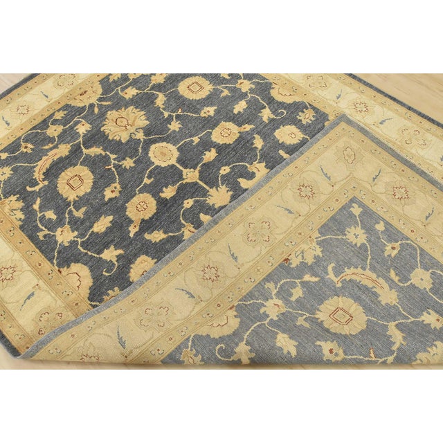 Ziegler Rug 5’10” X 8’9” Blue Wool Traditional Hand-Knotted Oriental Carpet For Sale - Image 12 of 13