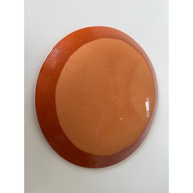1980s Lois Barton Hand-Painted Figurative Modernist Art Ceramic Decorative Plate For Sale - Image 11 of 12