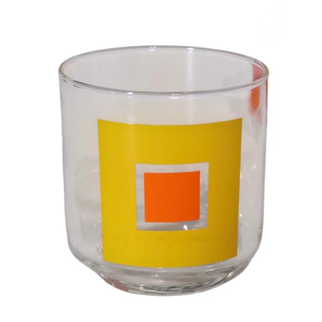 Transparent 1970s Libbey Bold Super Graphic Mod Glasses - Set of Seven For Sale - Image 8 of 11