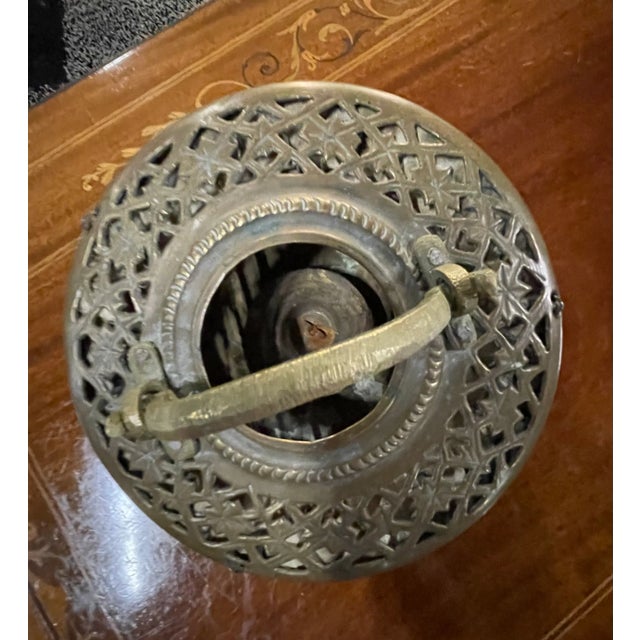 Fabric and Brass Lantern, 1890s For Sale - Image 4 of 12