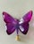 Plastic 1960s Large Acrylic Purple Butterfly Lamp Finial For Sale - Image 7 of 7