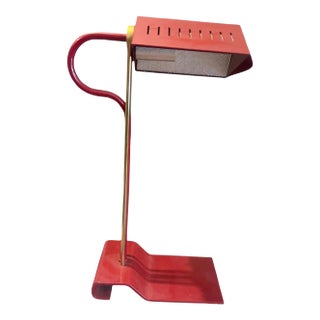 1980s Mid-Century Modern Brass and Metal Desk Lamp by Goffredo Reggiani For Sale