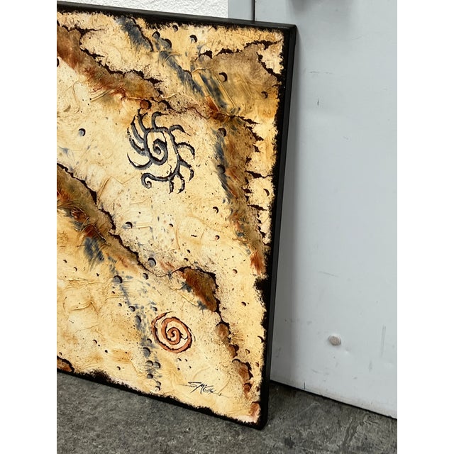 Circa 2002 Stephen K. McCullough. “Bird Headed Shamans” Original Acrylic Indian Painting For Sale In San Francisco - Image 6 of 12