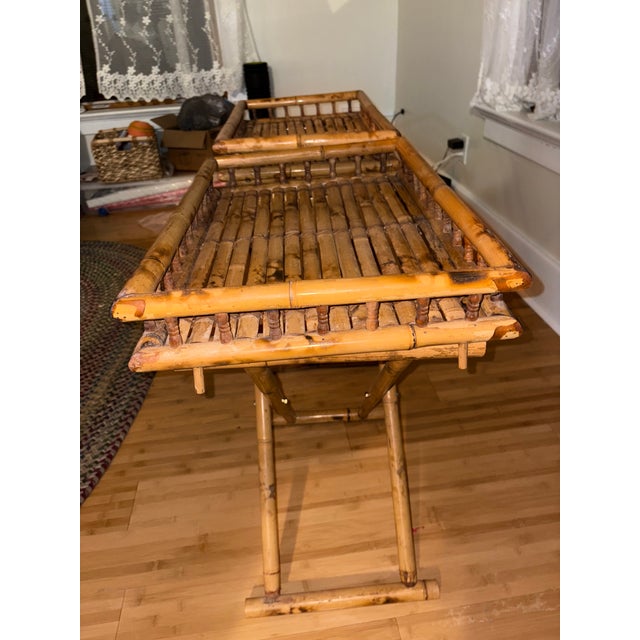 Mid-Century Modern Mid 20th Century MCM Bamboo Butler Tray Tables For Sale - Image 3 of 8