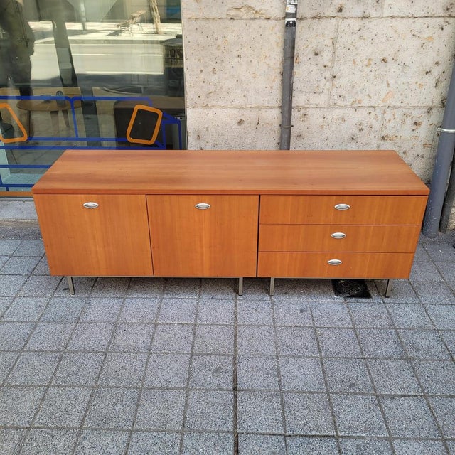 Brown Mid-Century Sideboard in Wood and Steel after George Nelson, 1970s For Sale - Image 8 of 18