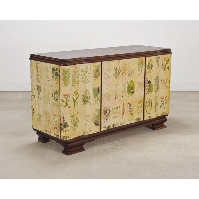 Mid-Century Modern 1940s Swedish Modern Nordens Flora Botanical Sideboard Cabinet For Sale - Image 3 of 18