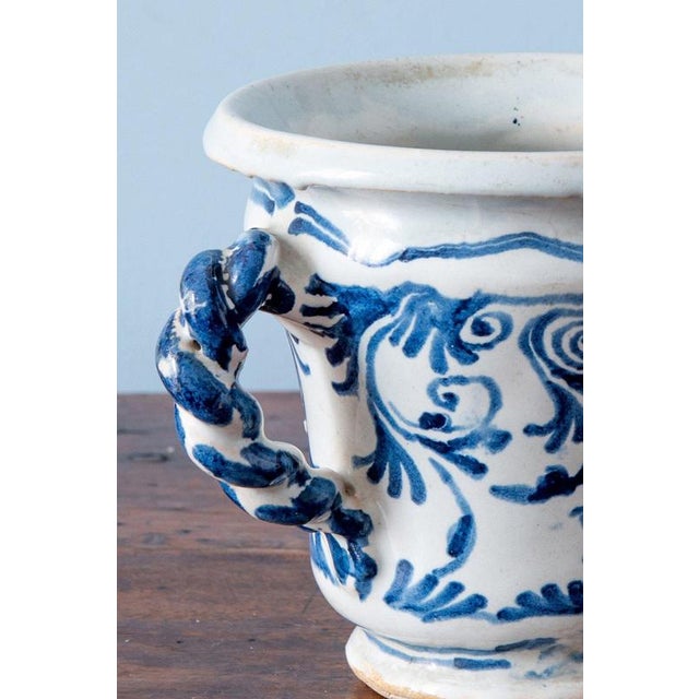 17th Century Nevers Faience Blue and White Jasmine Vases, Set of 2 For Sale - Image 15 of 18