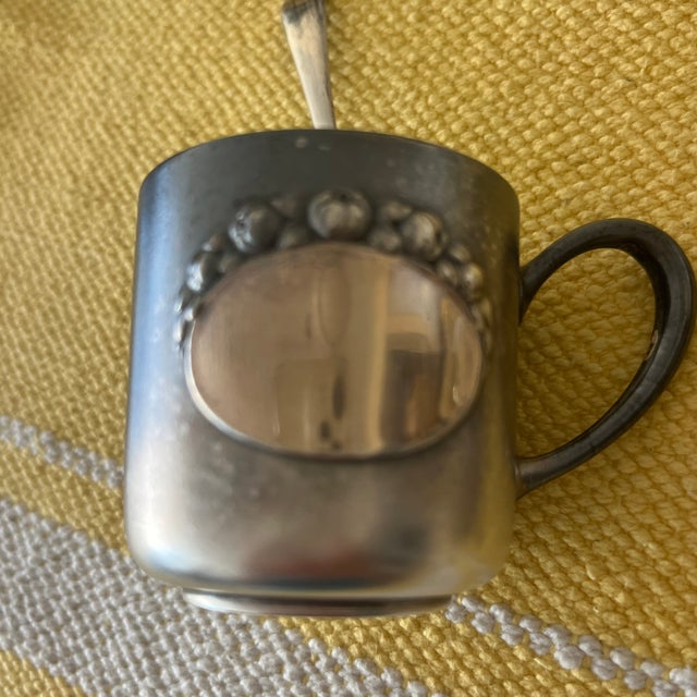 1940s Vintage Demitasse Cup and Saucer With Spoon - 3 pcs For Sale - Image 5 of 9
