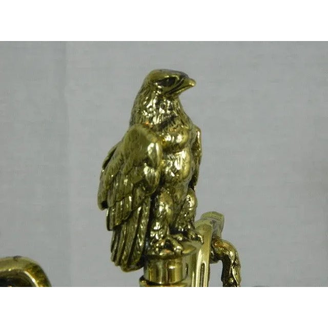 Pair of Chenets or Andirons With a Decorative Eagle Finial Top, 19th Century For Sale In Savannah - Image 6 of 11
