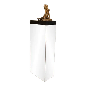 Female Nude Sculpture on a Mirrored Pedestal