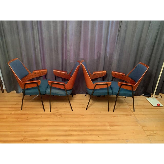 Club Chairs in the style of Hanno Von Gustedt, 1960s, Set of 4 For Sale - Image 3 of 18