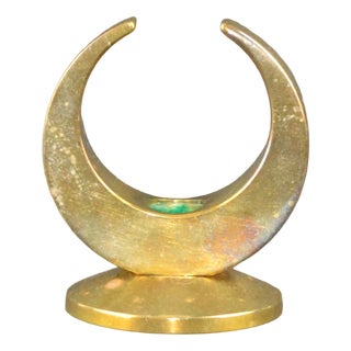 Brass Candleholder by Arthur Pe for Kolback 1960s For Sale
