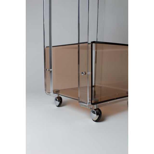 Vintage Acrylic Glass Trolley, 1970s For Sale - Image 6 of 9