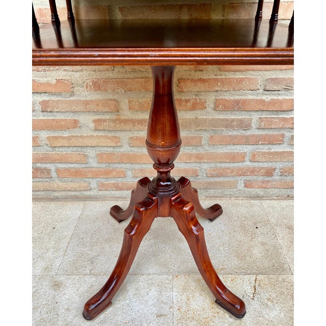 19th Century Regency Wood Game Table with Green Leather Top, 1890s For Sale - Image 12 of 18
