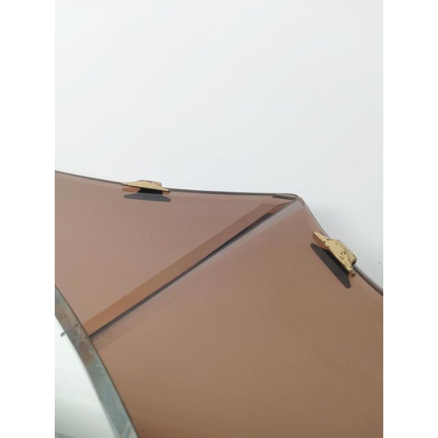 Full Length Pink Mirror in Colored and Cut Glass, Italy, 1950s For Sale - Image 9 of 11