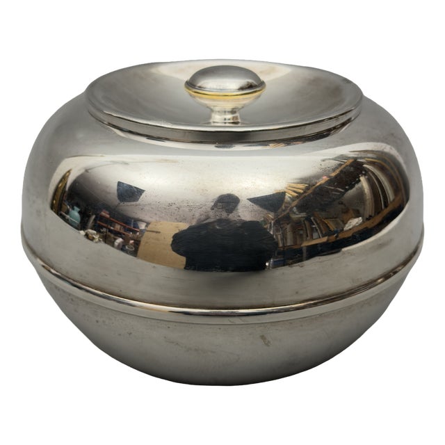 Vintage Spherical Silverplated Ice Bucket For Sale