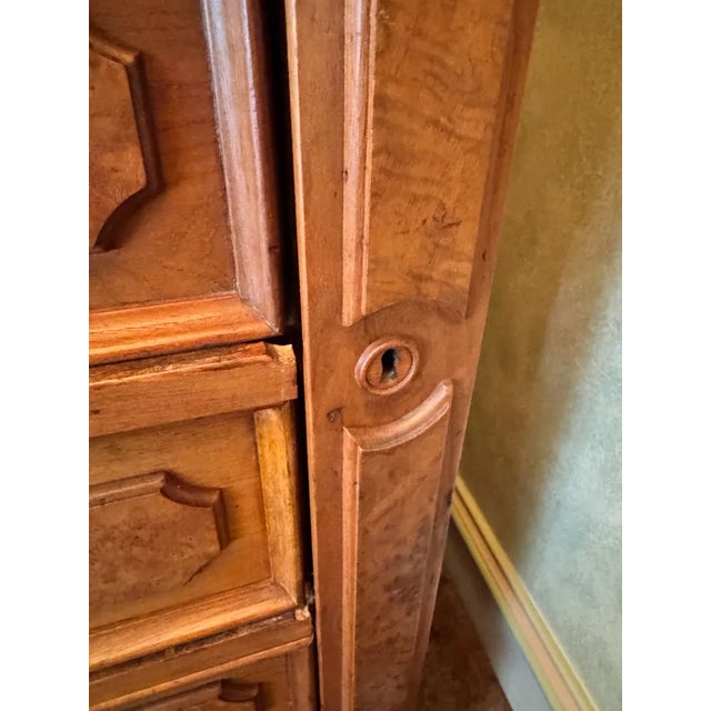 Brown Antique American Burl Walnut Lock Side Eastlake Highboy Chest of Drawers 1870 For Sale - Image 8 of 9