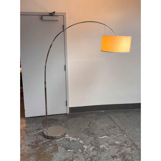 Silver Contemporary West Elm Arch Floor Lamp For Sale - Image 8 of 12