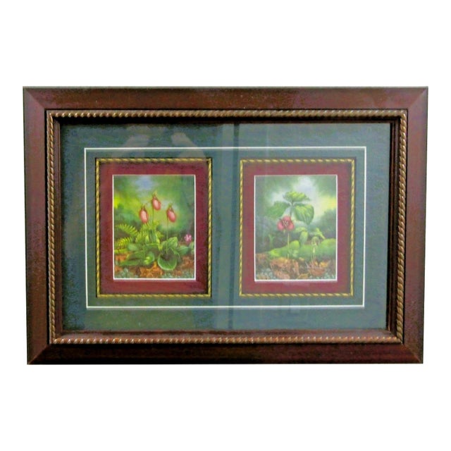 1990s Teresa Pennington Two Botanical Giclee Prints Framed For Sale