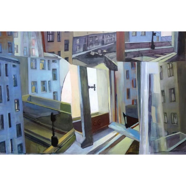 Elga Grinvalde, Window, 1990s, Oil on Canvas For Sale - Image 6 of 6