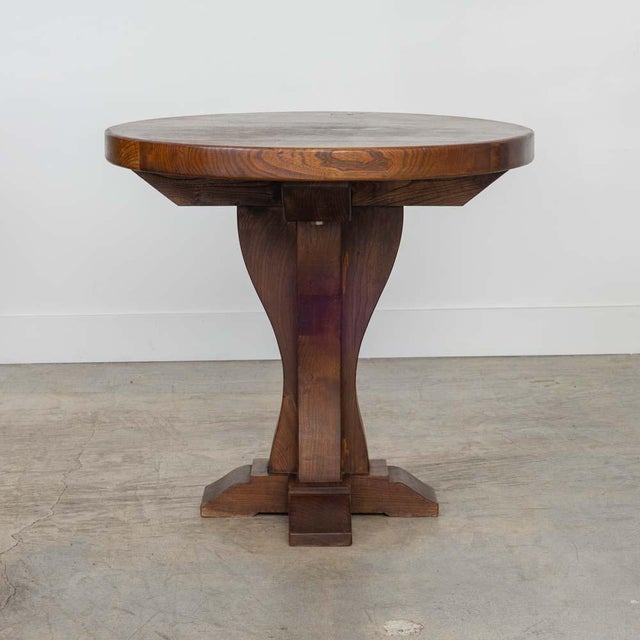 1940s French Rustic Wood Side Table For Sale In Los Angeles - Image 6 of 10