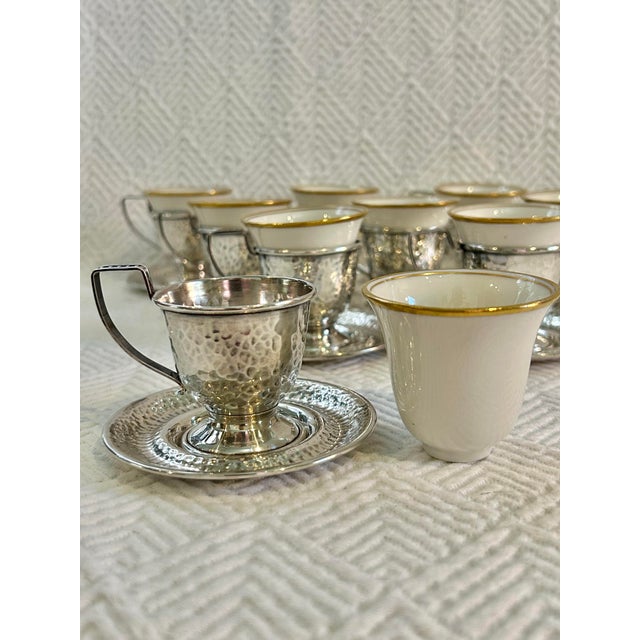 Silver Antique Sterling Silver Buffalo China Demitasse - A Set of 10 For Sale - Image 8 of 12