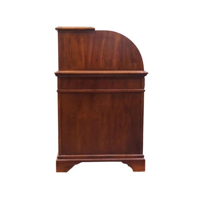 Jasper Cabinet Solid Mahogany & Elm Burl Traditional Regency Inspired 54" Roll Top Desk For Sale - Image 15 of 16