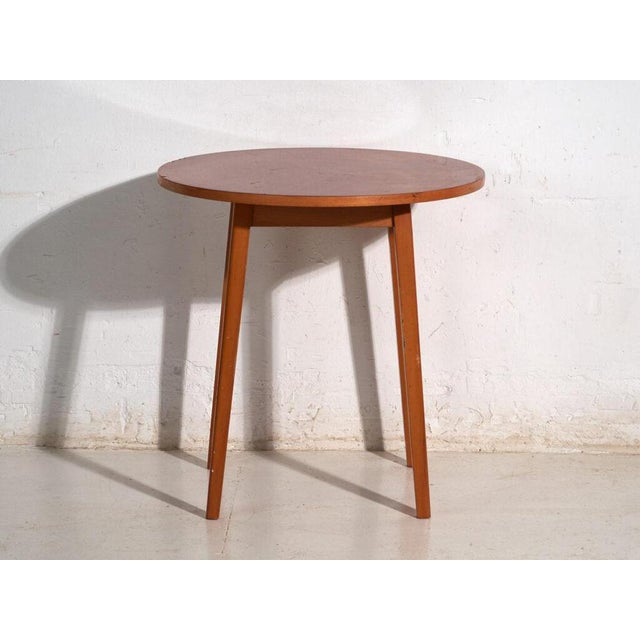 Vintage Round Side Table in Teak Wood, Central Europe, 1960 For Sale - Image 6 of 10
