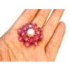 Bochic "Orient" Vintage Ruby & Pearl Ring Set In 18K Yellow Gold & Silver For Sale - Image 10 of 18
