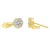 Haus of Brilliance 14K Yellow Gold 3/4 Cttw Diamond Floral Cluster Drop and Dangle Stud Earrings For Sale - Image 4 of 6