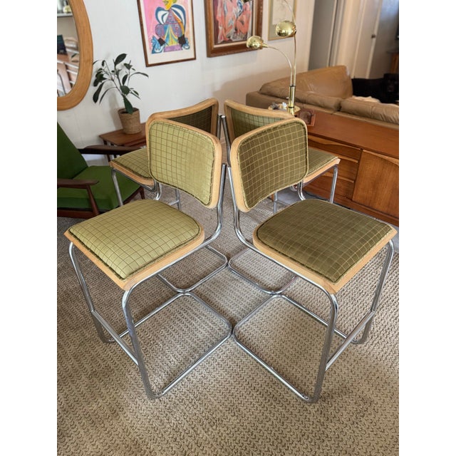 A Classic Set of 4 Cesca Style Barstools in the Style of Marcel Breuer, Circa 1970s–80s. For Sale - Image 4 of 12