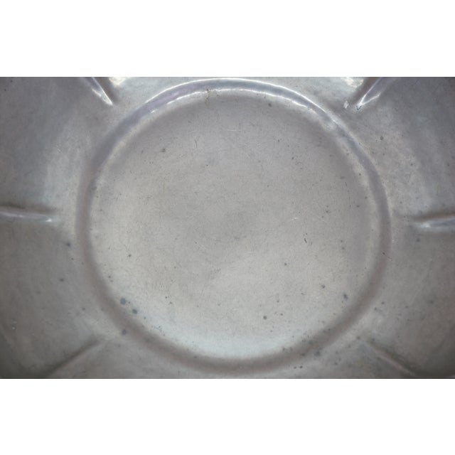 Silver 1941 Petersham Handicraft Helen Coolidge Scalloped Pewter Serving Bowl 11" For Sale - Image 8 of 9