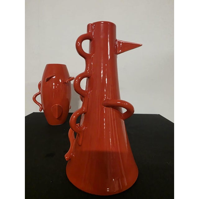 Ceramic Dealbata Vases by Alessandro Mendini for Zanotta, 1980s, Set of 2 For Sale - Image 7 of 10