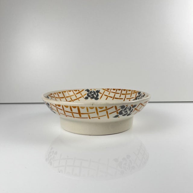 Earthenware Plate on Pedestal from Badonviller Roscoff, 1930 For Sale - Image 3 of 12