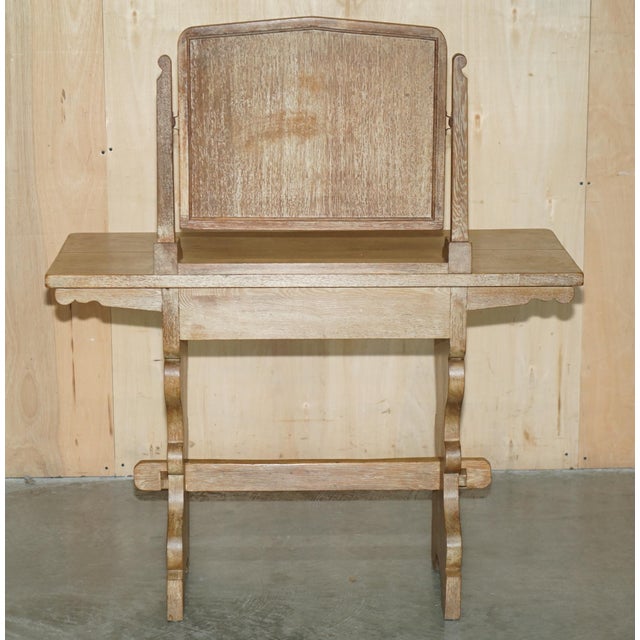 Arts & Crafts Limed Oak Cotswold Dressing Table from Tudor Furniture, 1930s For Sale - Image 13 of 16